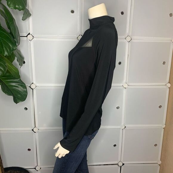 Barcelino Contrast Mesh Long Sleeve Top Size Medium - Picture 8 of 10